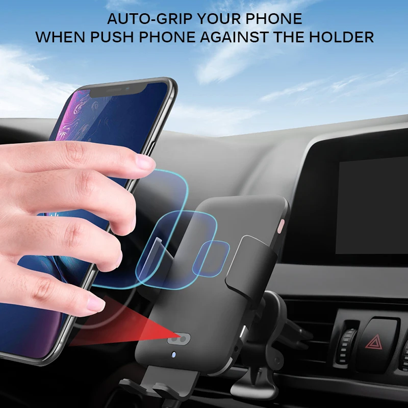 10 Вт Qi автомобильное беспроводное зарядное устройство 9 автоматический зажим