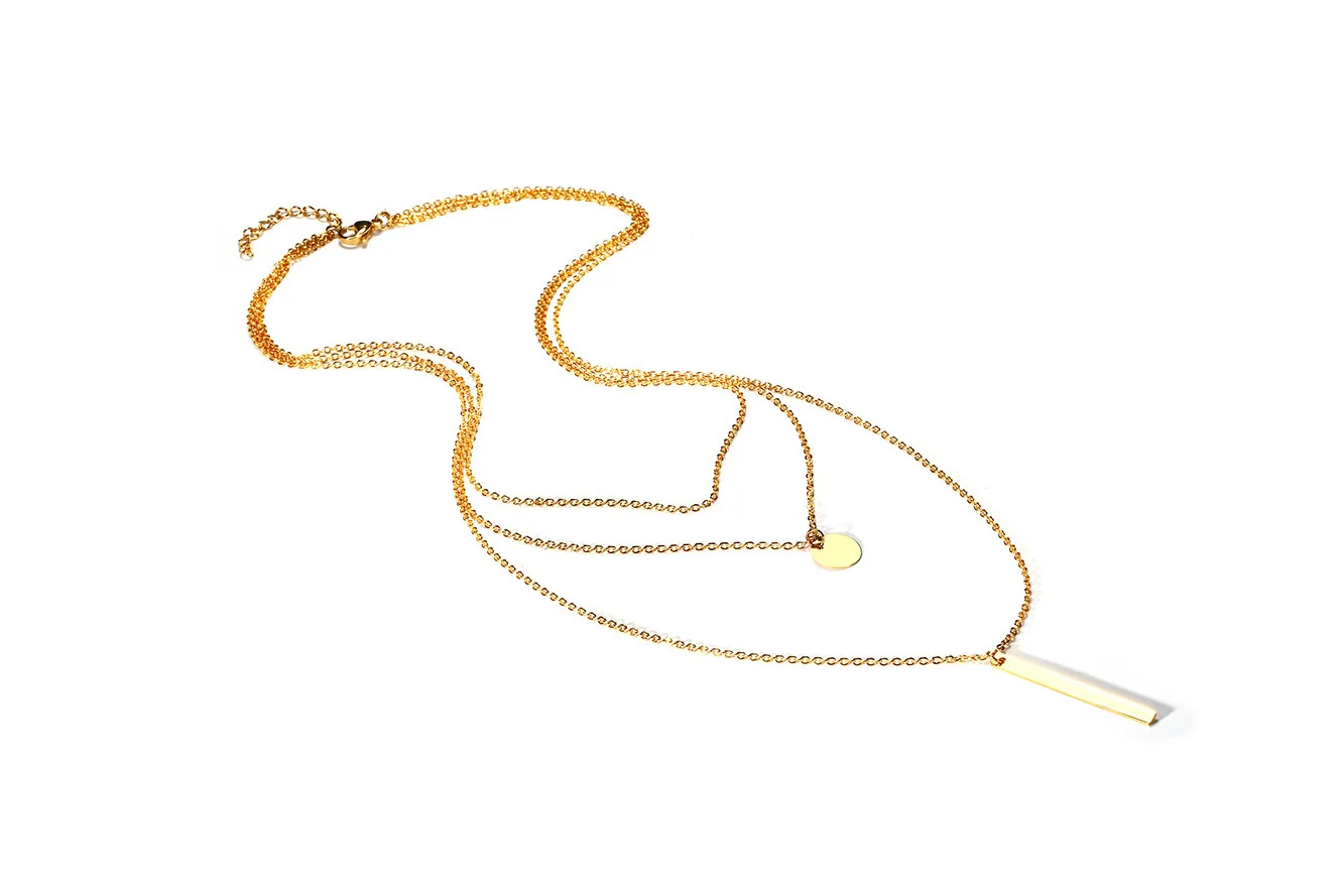 

FXM stainless steel necklace hot sell popular single man 35mm square 10mm round and hand shape lover gift