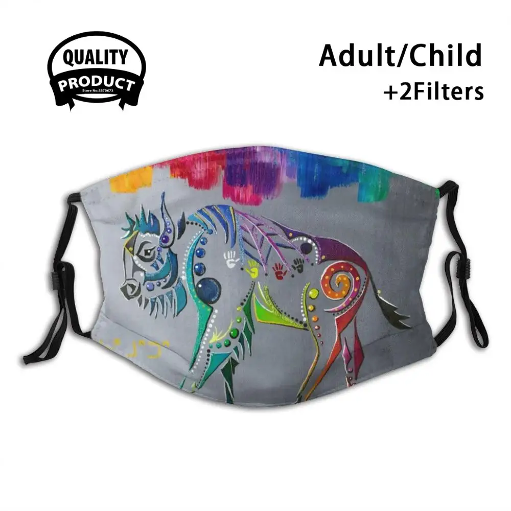

Paskwaw Moostoos Reusable Mouth Mask Washable Filter Anti Dust Face Masks Indigenous Indigenous Art Animal Spirit Animal