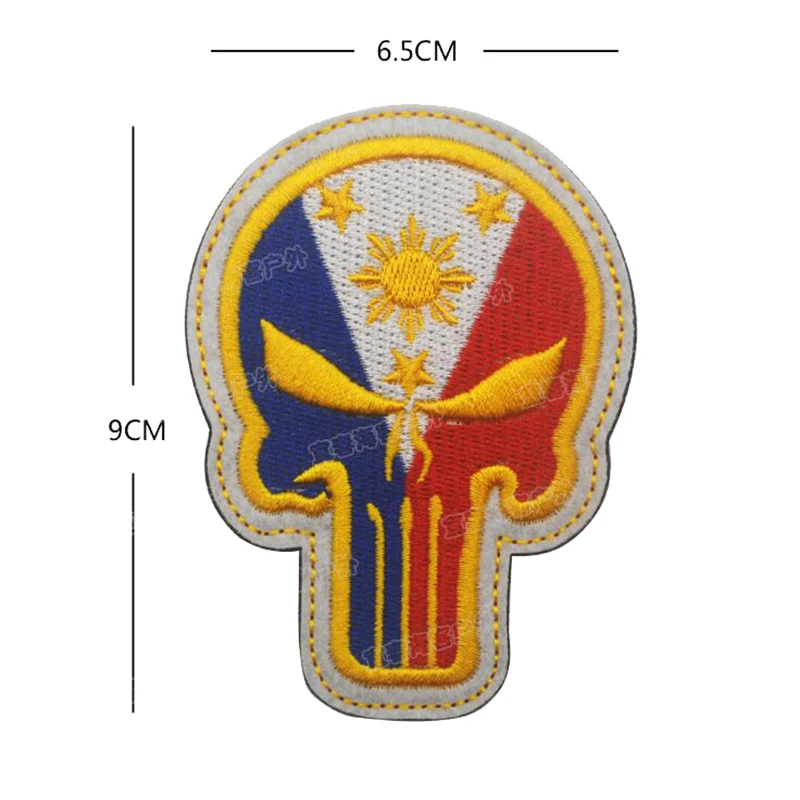 3D тактическое снаряжение Военная Вышивка значок Филиппинский флаг повязка на