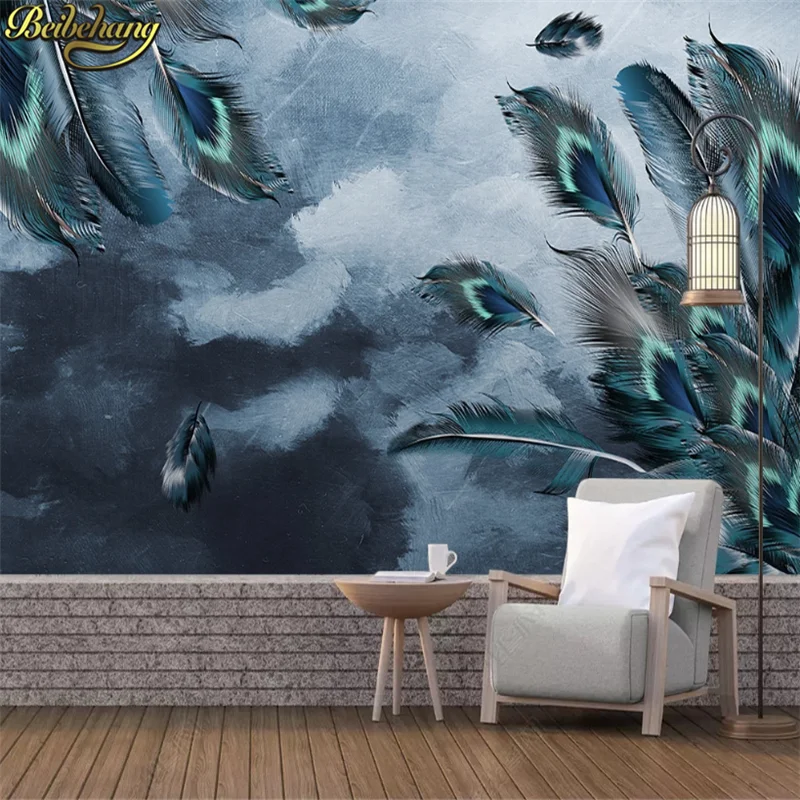 3D фотообои с изображением нефрита павлина пиона пейзажа гостиной дивана 3d обои