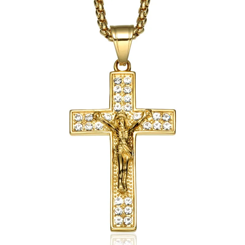 Цепочка с подвеской в виде Креста Иисуса из нержавеющей стали | Украшения и