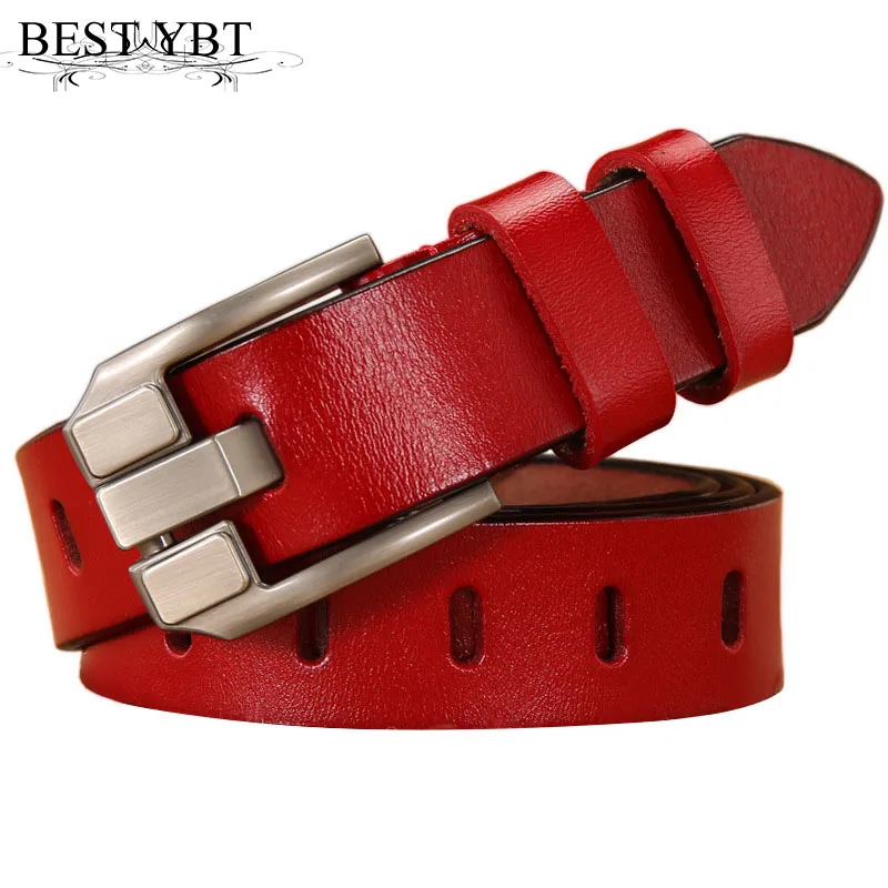 Best YBT Women Imitation Leather Belt Alloy Pin Buckle Belt Fashion Retro Hollow High Qulaity Casual Simple Women Cowboy Belt