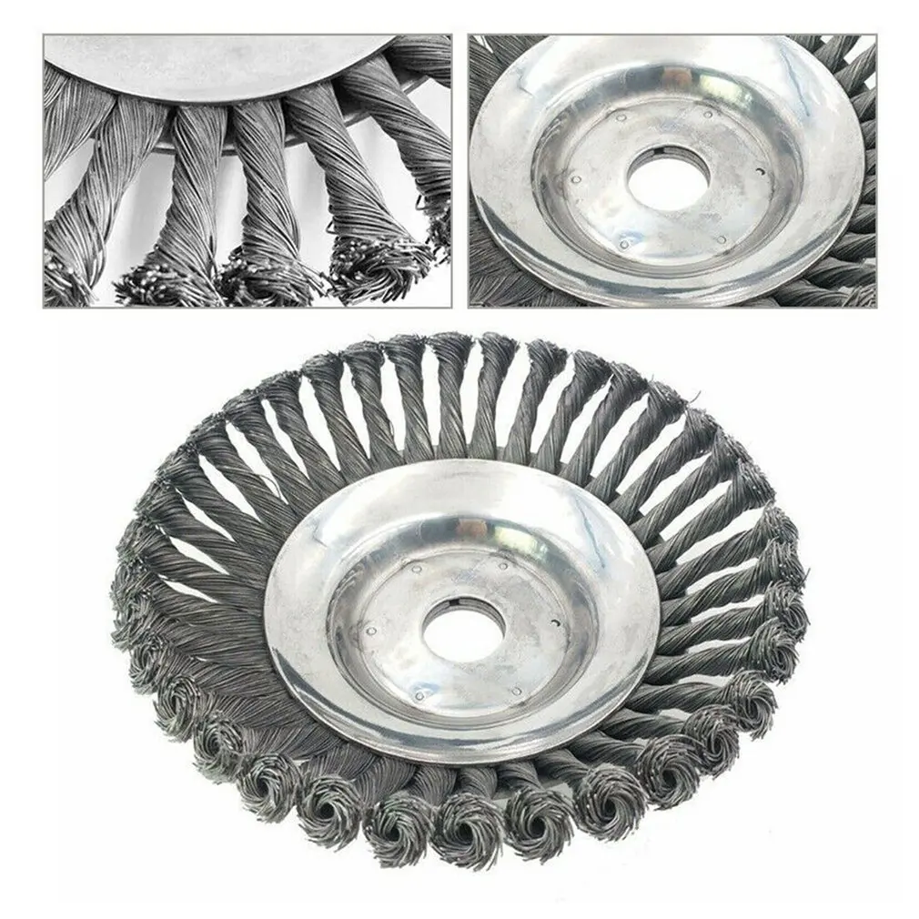PR8-06 Steel Weeding Brush Sturdy Durable Bowl Type Twisted Wire Wheel Disc Machine Garden Tool |