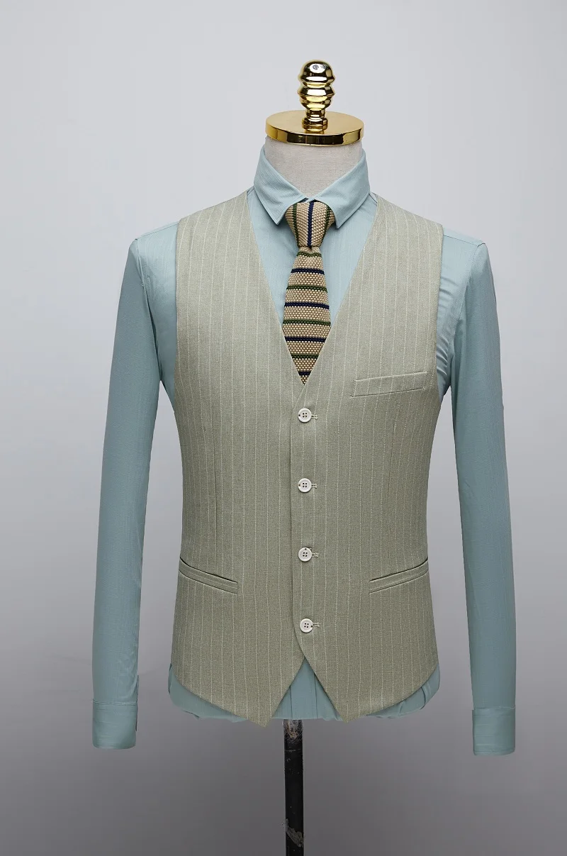 Мужские костюмы в полоску TIAN QIONG из 3 предметов облегающие мужские дизайнерские