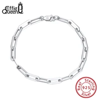 effie queen 14k gold plated genuine sterling silver paperclip link chain bracelet for women men teen girls bracelet italy sb109