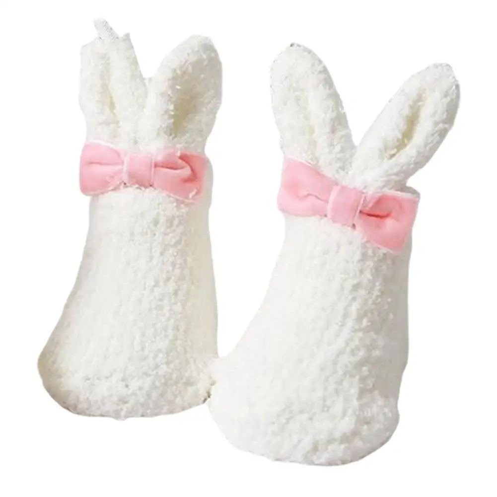 Soft Cotton Child Socks Cute Rabbit Animal Baby Girl Boy Warm Coral Fleece Stretch Anti-slip Floor Stockings Christmas Gift | Детская