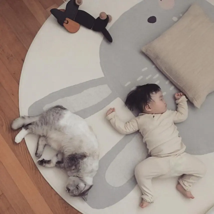 

Cartoon Animals Baby Play Mat Carpet Rugs Child Crawling Blanket Carpet Toys Bedding Blanket Mats Kid Room Decoration PhotoProps