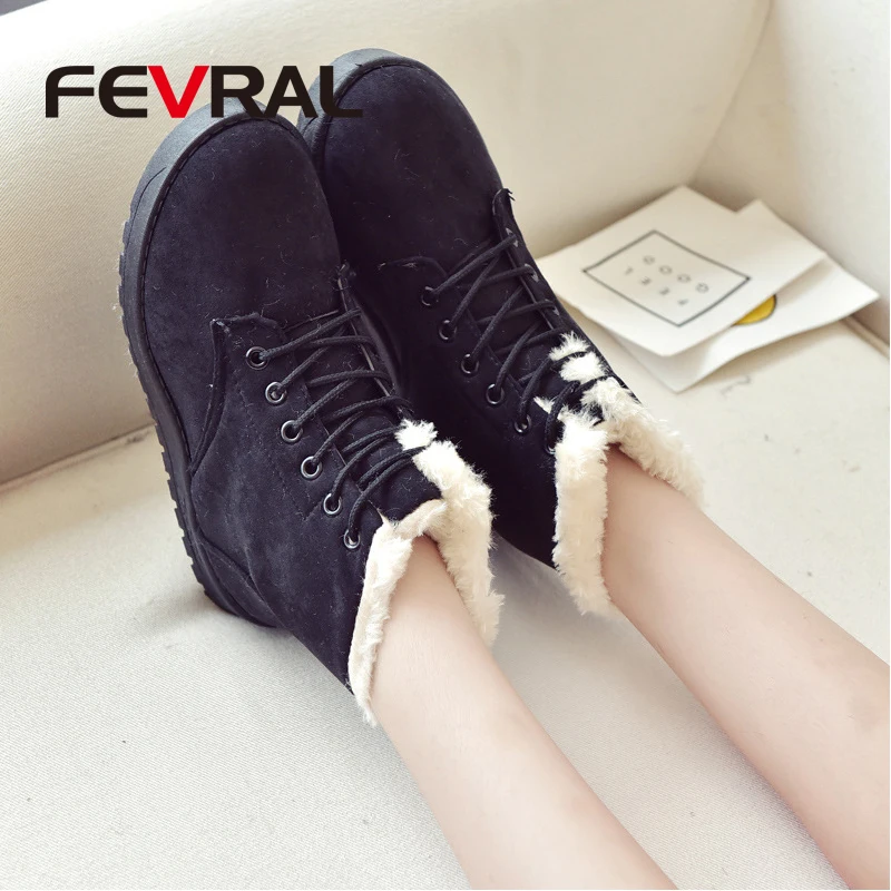 Классические женские зимние сапоги FEVRAL замшевые ботильоны для снежной погоды