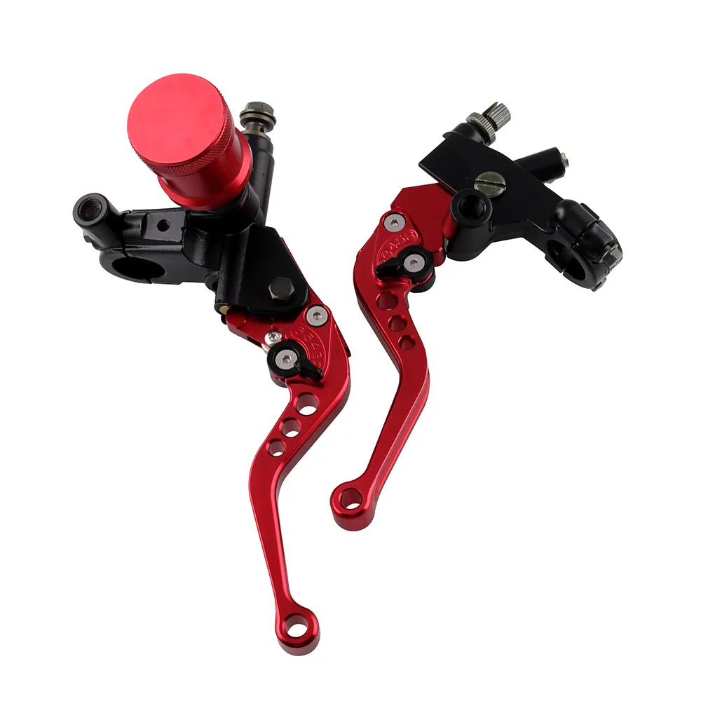 

Red 22mm 7/8inch Motorcycle Motorbike Street dual sport bike brake master clutch levers set with Reservoir Fluid Cup