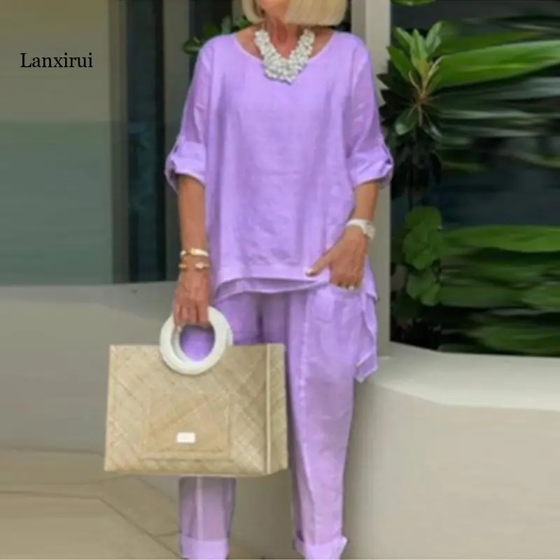 Костюм Женский Повседневный из 2 предметов элегантный однотонный костюм с