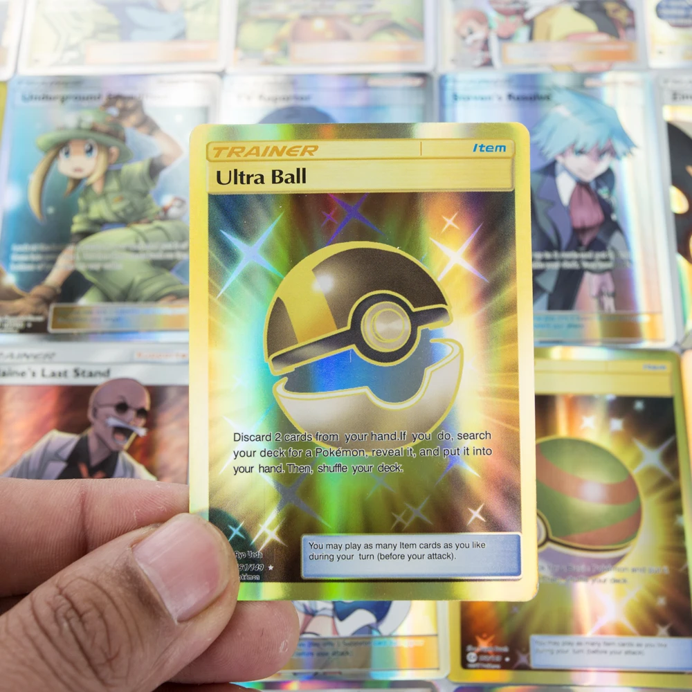 Juego de Pok&eacute;mon entrenador sin repetir, juego de batalla, juego de colecci&oacute;n brillante en ingl&eacute;s, juguetes de tarjetas ENERGY GX VMAX EX, 10 Uds.-4