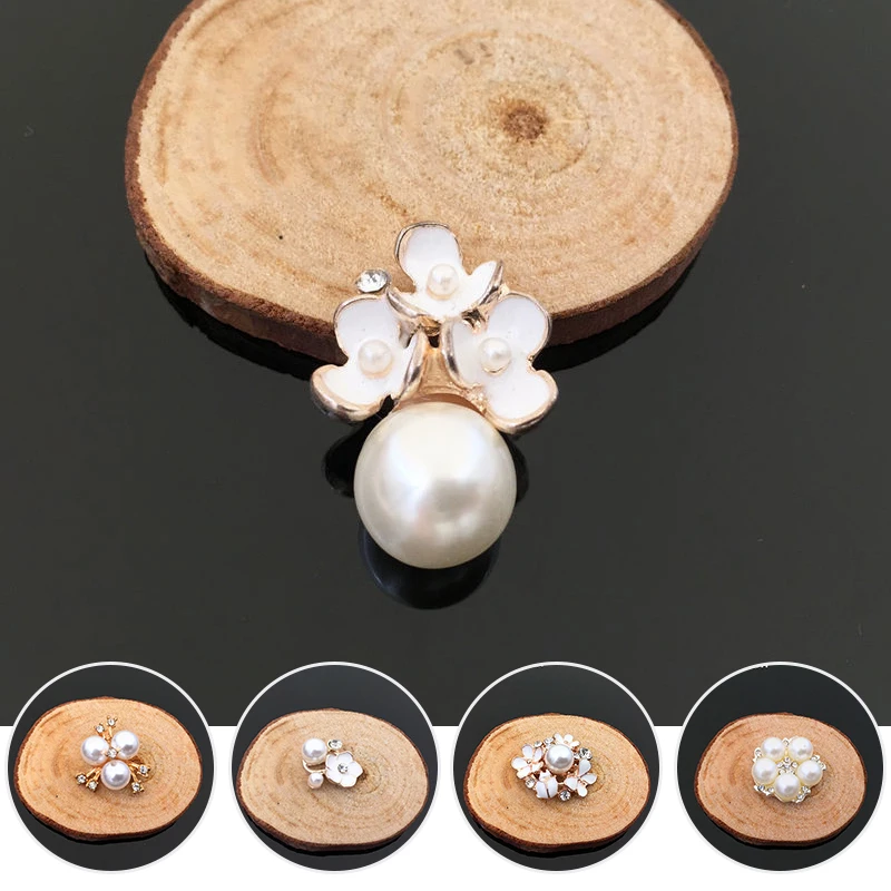 Модные Цветочные Стразы пуговицы жемчужные сплав стразы Хрустальный бант