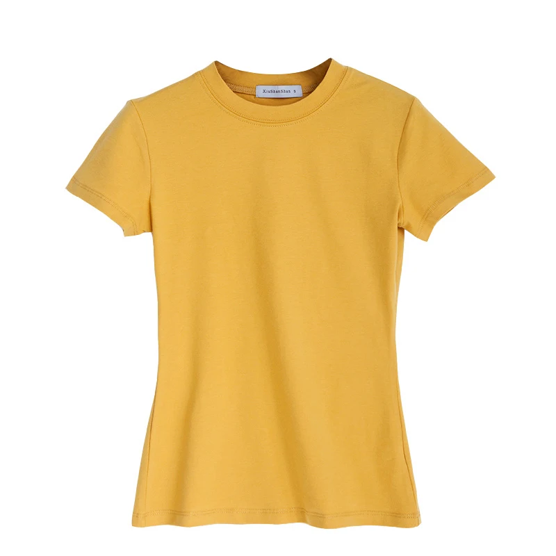 Футболка MRMT Женская хлопковая брендовая облегающая Однотонная рубашка с высоким
