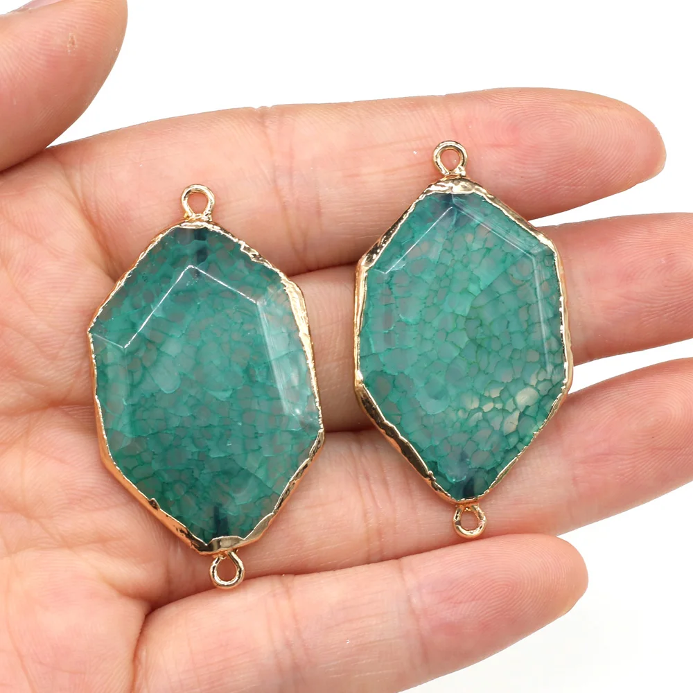 Подвеска из натурального камня с позолоченными краями соединитель дракона и