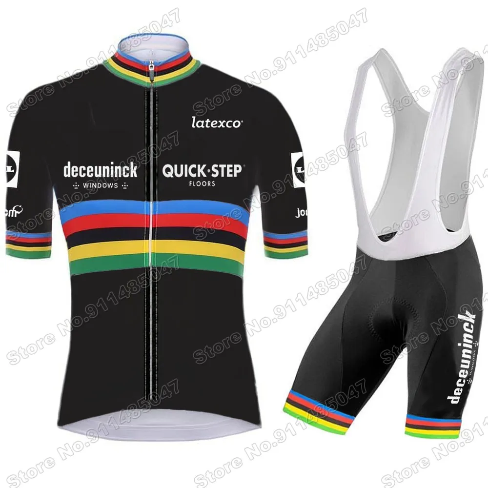 

New Quick Step Champion Fietskleding 2021Cycling Jersey Set Summer Clothing Road Bike Shirts Suit Bicycle Bib Shorts MTB Ropa