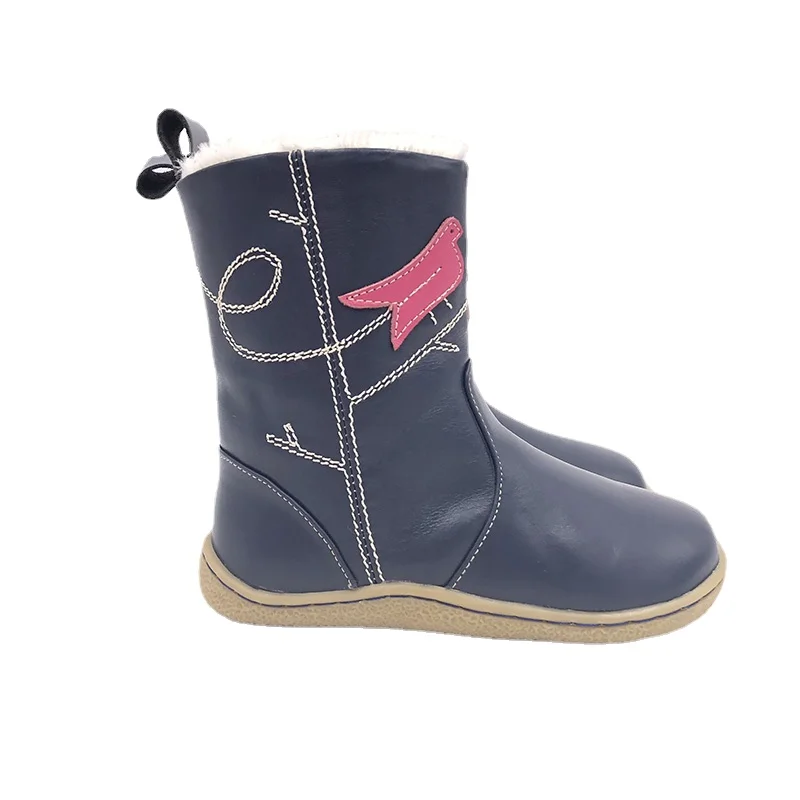 TipsieToes/Брендовая обувь из натуральной кожи для маленьких девочек Модная зимняя