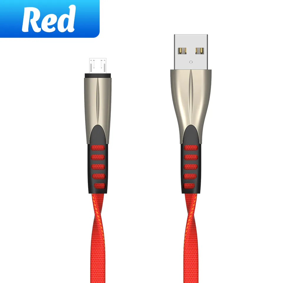 Red USB Micro кабель 1 м 2.4A нейлон Быстрая зарядка кабель синхронизации данных для huawei mate 8 сотовый телефон Быстрая зарядка провод для samsung J5 планшетов - Цвет: Red