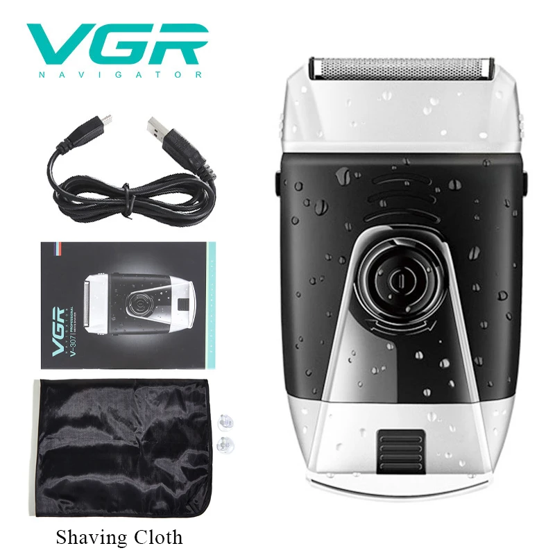 

VGR Reciprocating Shaver Electric Whitening Finishing Device Shaved Head Hair Clipper Multifunctional Twin Blade Razor V-307