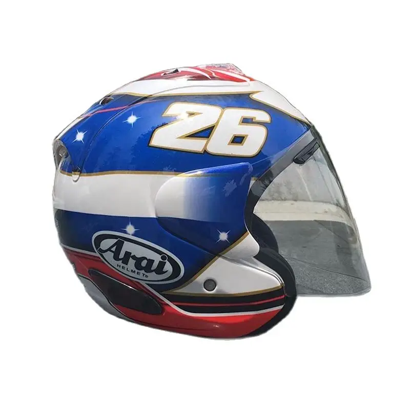 Мотоциклетный шлем винтажный для скутера с открытым лицом мужчин и женщин ретро