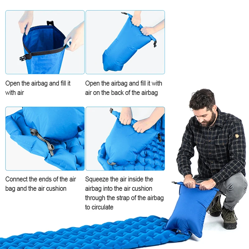 

Gonex Waterproof Portable Ultralight Inflatable Camping Mattress Pad Mat Air Mattresses Pillow Bed Cushion For Hiking Traveling