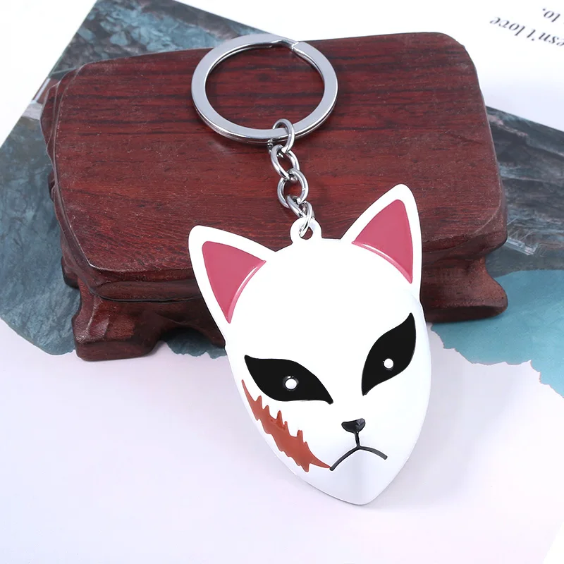 

Demon Slayer: Kimetsu no Yaiba Keychain Kamado Tanjirou Sabito Makomo Keychain Floral fox Mask gift souvenir Anime collection