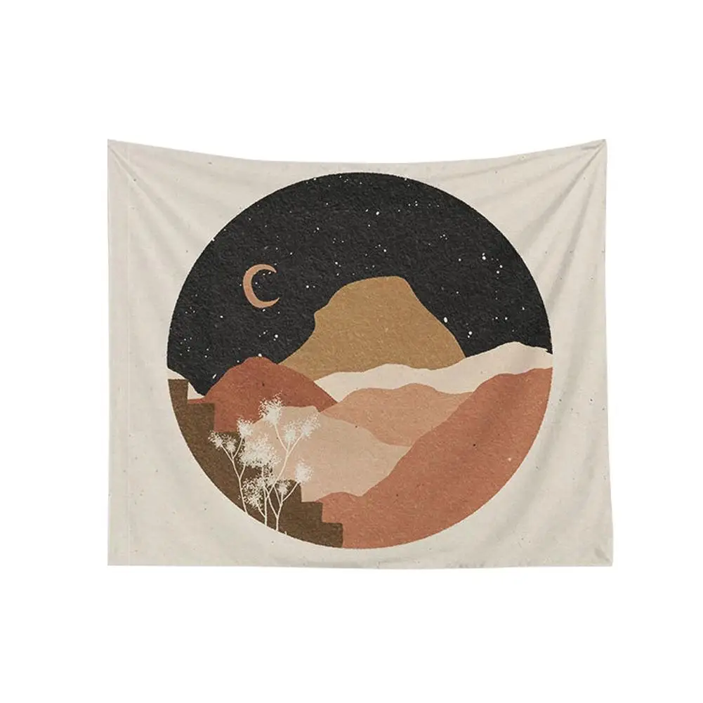 Психоделический гобелен с Луной цветочные настенные ковры спальни гобелены