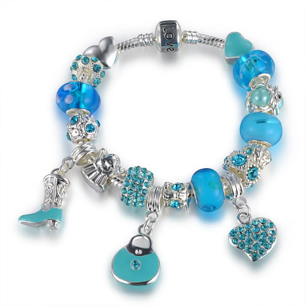 YiKLN/серебряный браслет и с сумочкой в виде сердца на высоком каблуке