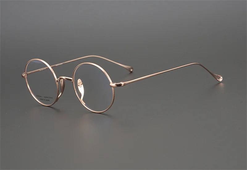 

Vintage Pure Titanium Eyeglasses Women Full Rim Round Frame Clear Lens Goggle Myopia Prescription Glasses Men Spectacle