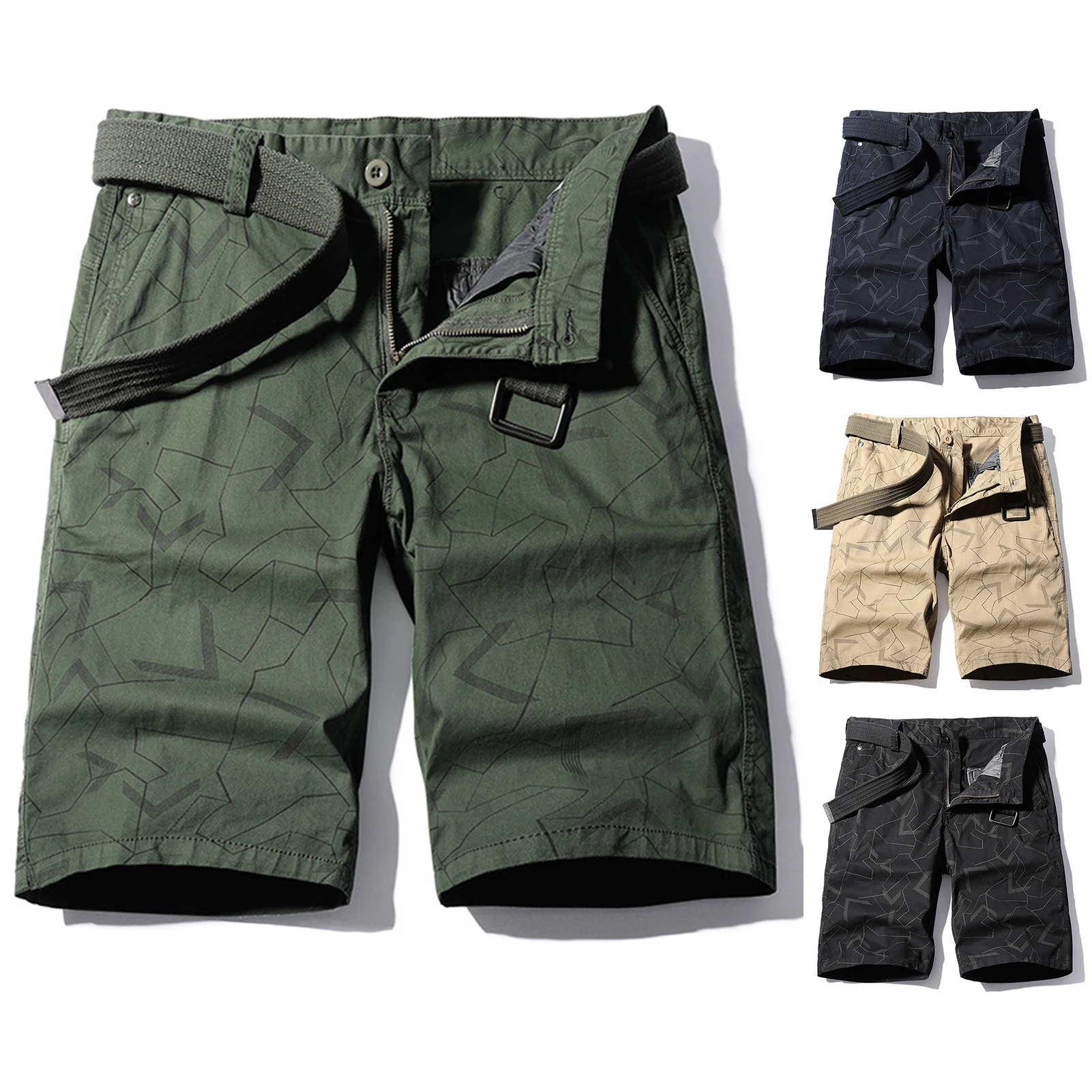 

Summer New Men Shorts Solid Color Hot Sale Casual Knee Length Trousers Straight Sweat Shorts Plus Size Men's Shorts