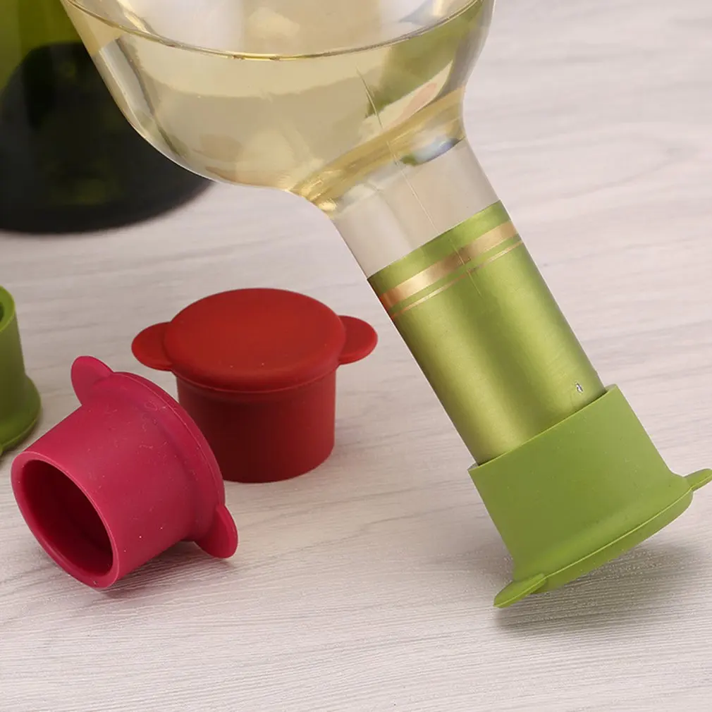 

Cheap Red Silicone Wine Stopper Bottle Cap Wine Mouth Fresh-keeping Bottle Cap Wine Mouth Cap Stopper Wine Tool Bar Wine Set