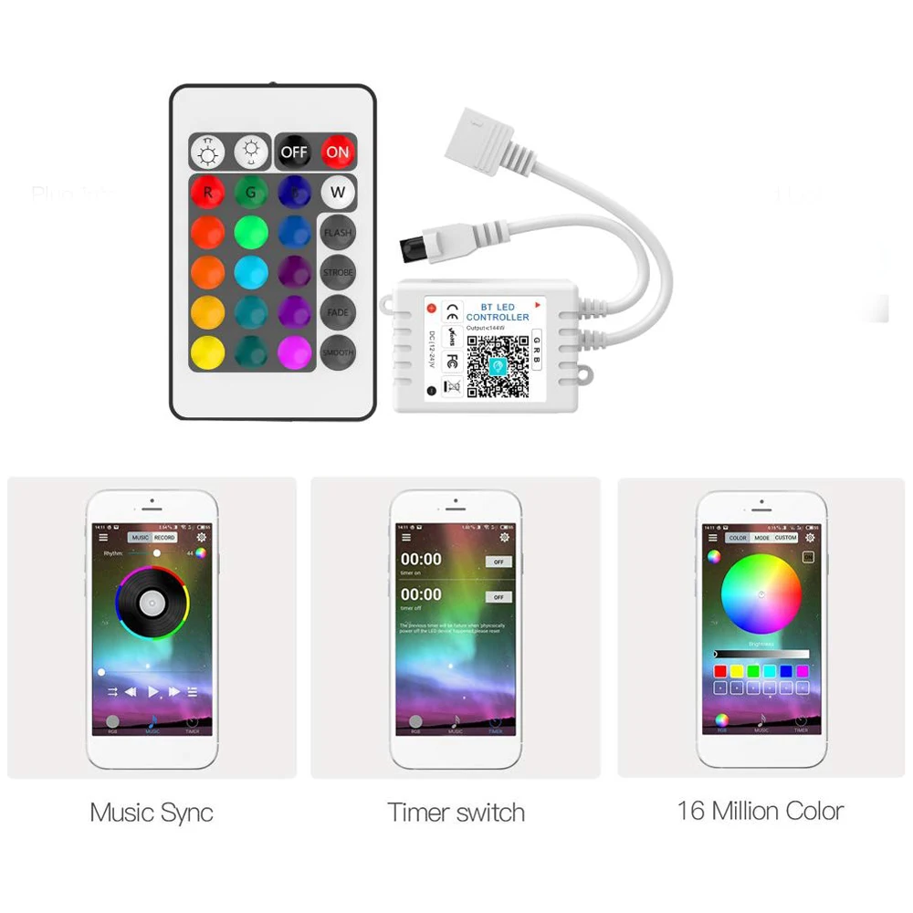 Bluetooth-совместимая Беспроводная Светодиодная лента 5-24 В WIFI RGB RGBW + CCT контроллер Magic