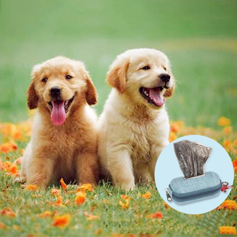 

Portable Pet Dog Poop Bag Dispenser with Rope Puppy Cleaning Waste Bags Holder 95AA