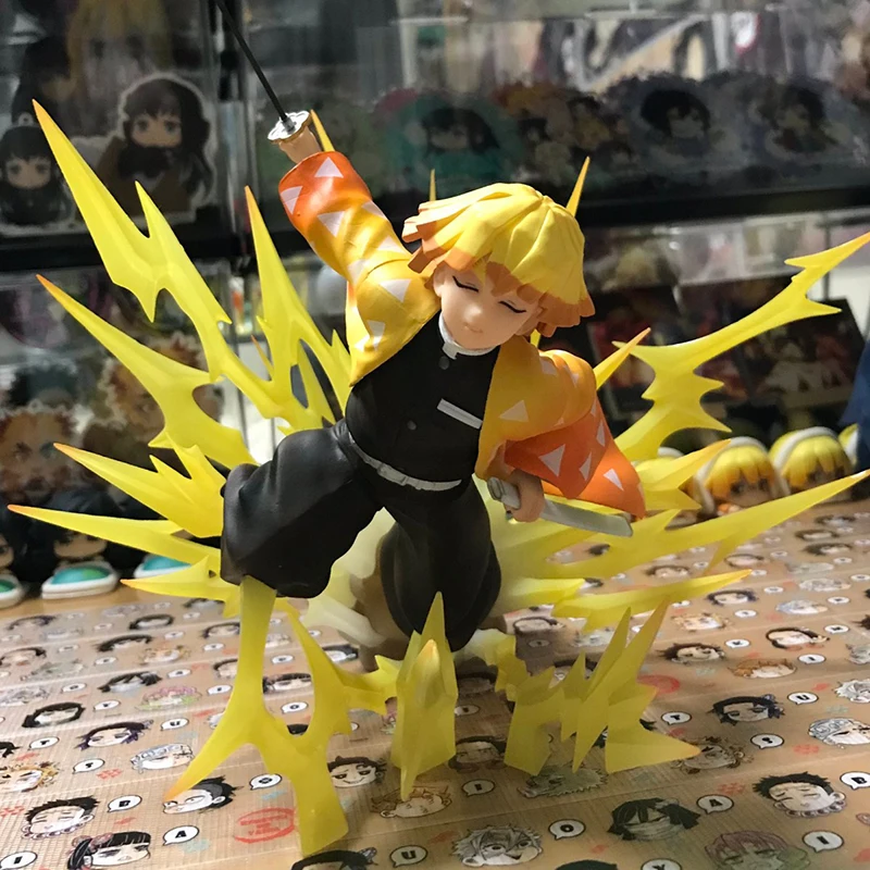 

Anime Demon Slayer Agatsuma Zenitsu Action Figure Breath of Thunder Scene 21cm PVC Collection Model Dolls Toys for Boys Gifts