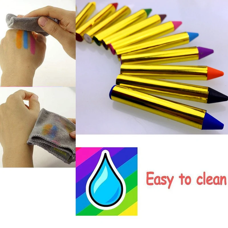 1 коробка 16 цветов Детские карандаши для лица краски тела вечерние клоуны цветные