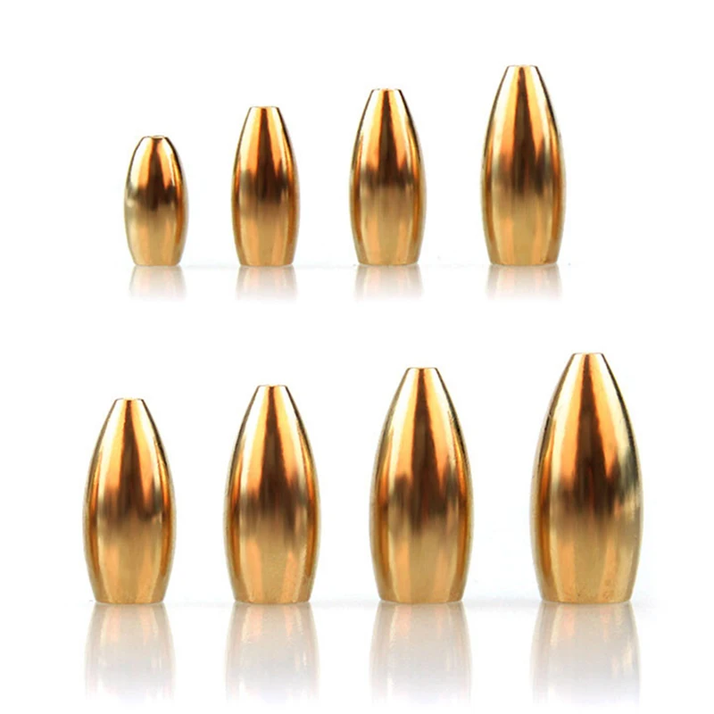 

2pcsFishing Tackle Accessories Pure Copper Down Sinker Bullet Weight Lure Cone