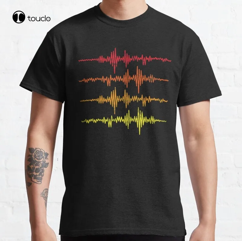 

New Music Vintage Sound Waves Classic T-Shirt Cotton Tee Shirt S-5XL Unisex