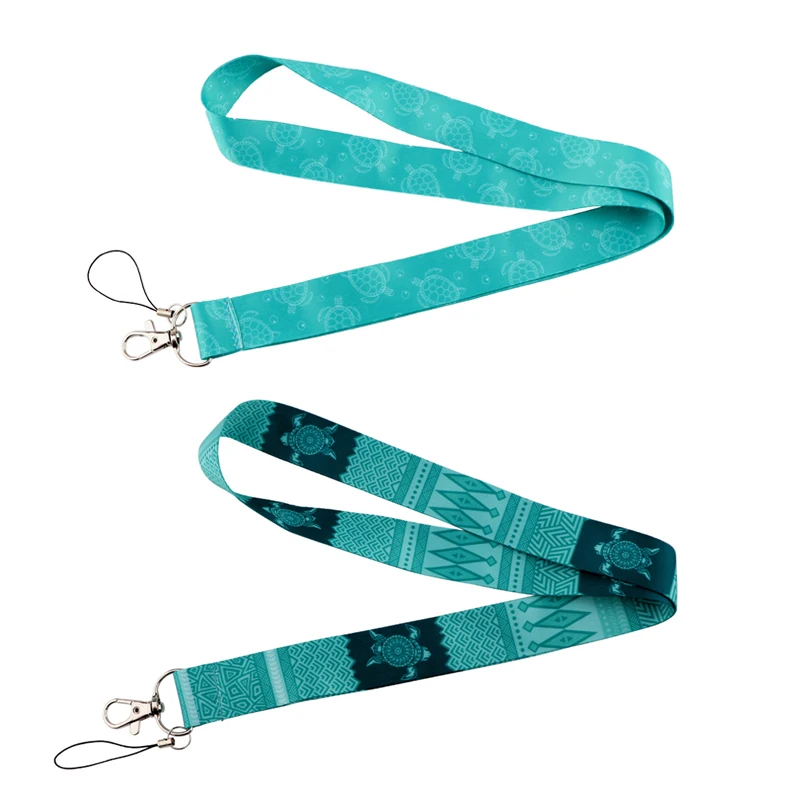

12pcs/lot E3489 Cartoon Sea turtle Lanyard Keychain keys Badge Mobile Phone Rope Kids Gifts Card Holder Cover With Lanyard