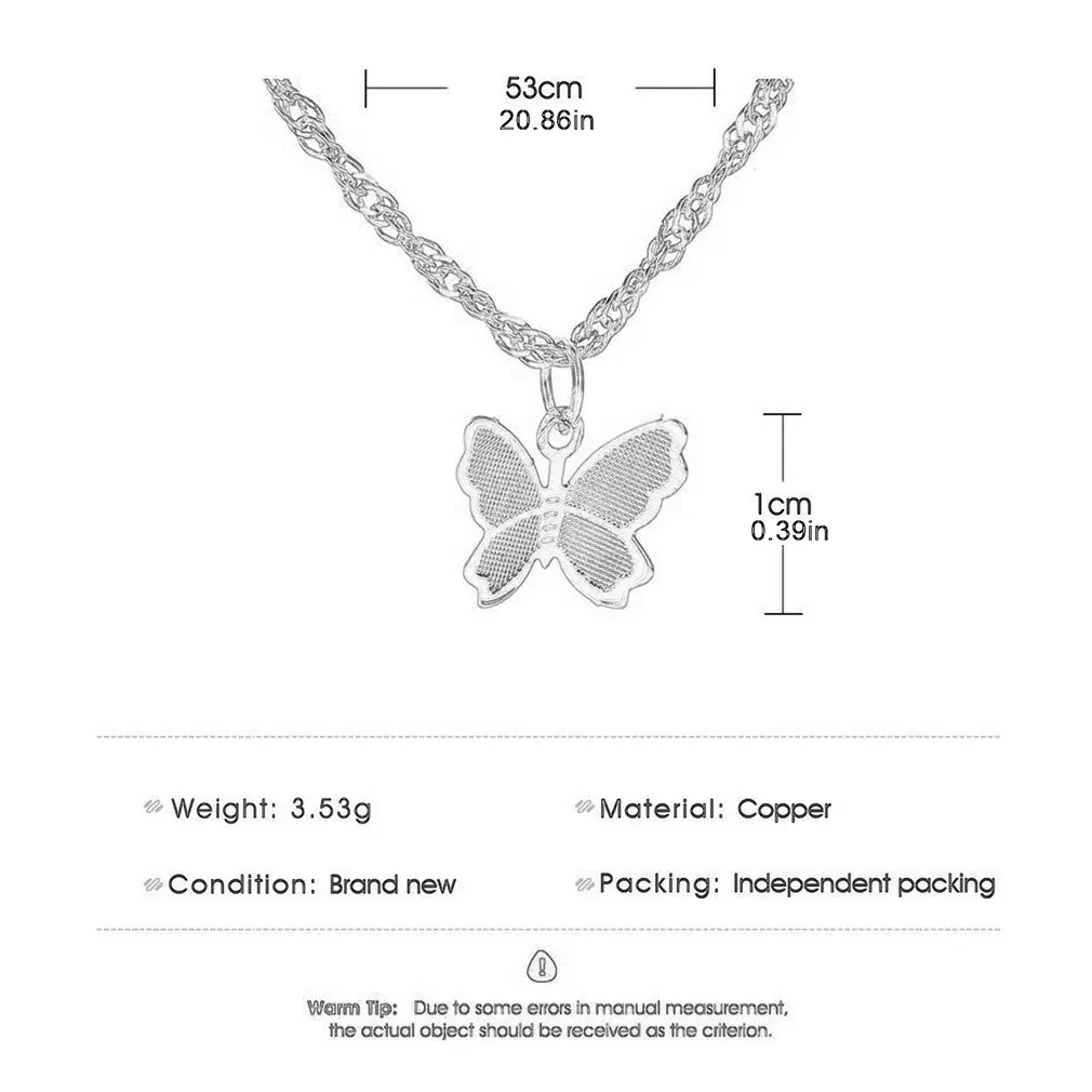 

Simple Alloy Butterfly Necklace Delicate Butterfly Clavicle Chain Simple Personality Simple Alloy Lady Necklace