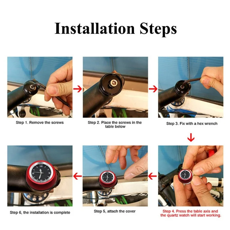 

Bicycle Waterproof Luminous Headset Stem Watch Computer Bike Vehicle Clock Cycling Head Parts Timepiece Headset Top Cap