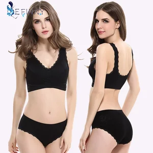 Для женщин спортивный бюстгальтер набор нижнего белья, пуш-ап, сексуальный бесшовный спортивный бюстгальтер Фитнес кружевное нижнее белье, чашечки расположены рядом, Bralette комплект бесшовных трусиков