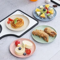 12 pcs wheat straw deep dinner plates microwave and dishwasher safe lightweight unbreakable sturdy plastic dinner dishes