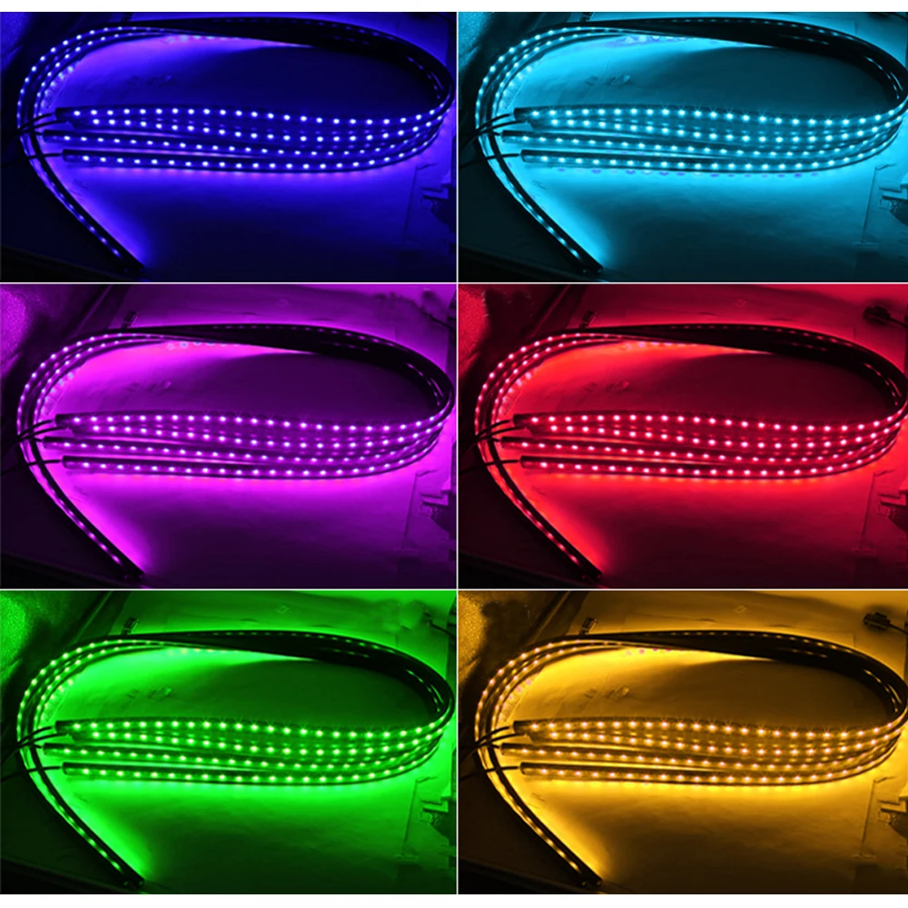 4 шт. автомобиль Underglow гибкие светодиодные ленты Светодиодный проблесковый