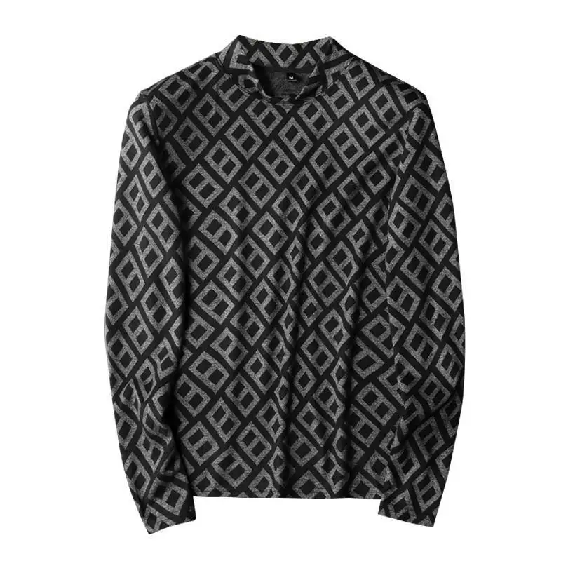 

New Autumn and Winter Men's Semi-turtleneck Sweater Fashion Letter Printed Sweater Sweater Men's Turtleneck