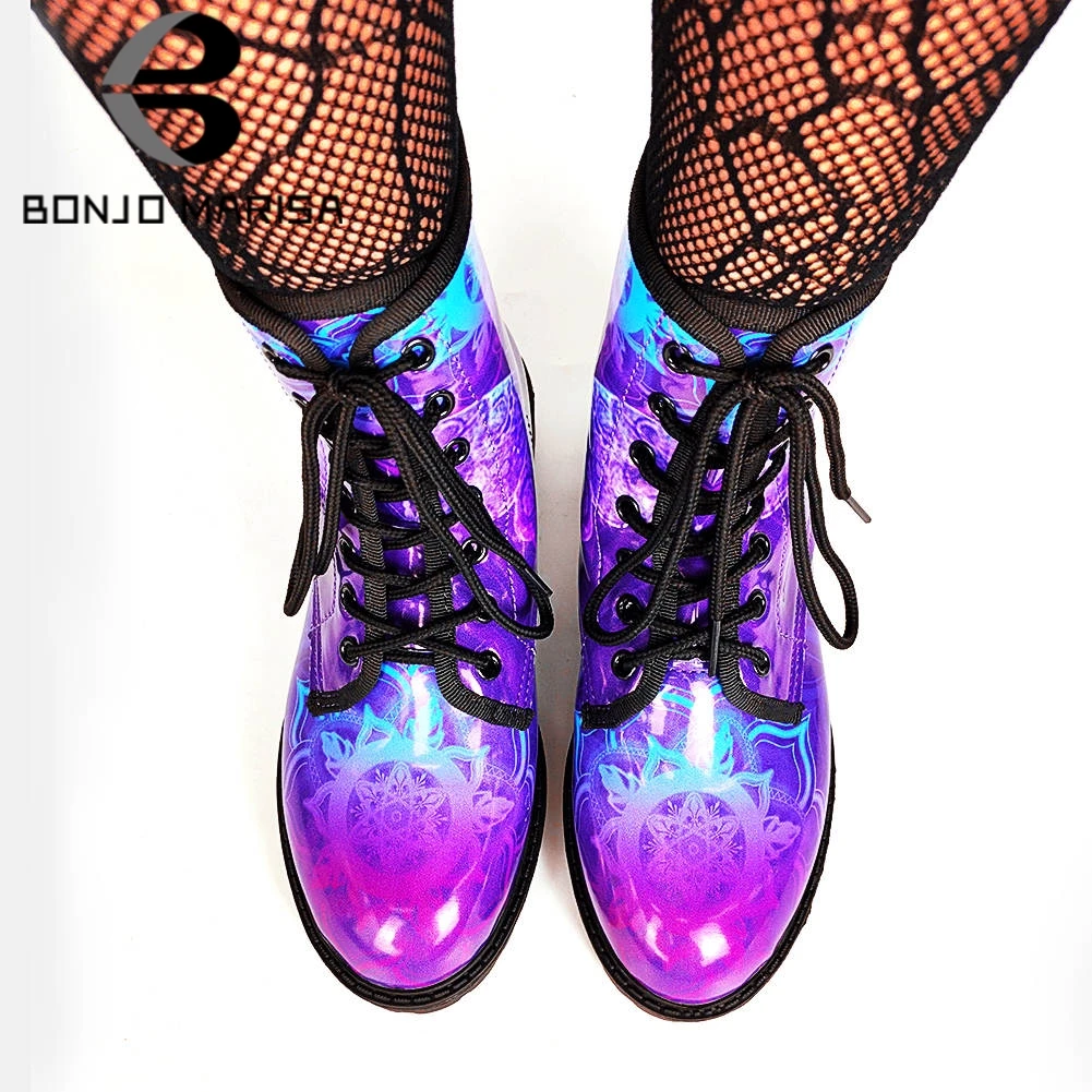 

INS Color Female Butterfly Round Toe Motorcycle Boots Cool Punk Gothic Cosplay Boots Women Platform Street Chunk Shoes Woman