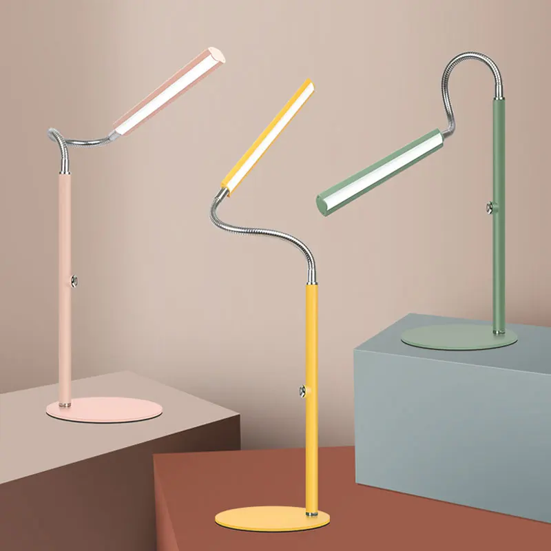 Macaron Adjustable Led Table Lamps for Living Room Modern Desk Lamp Bedroom Standing Light Fixtures Study Home Lighting Decor | Лампы и