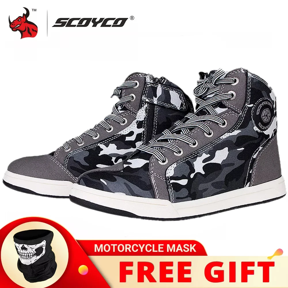 

SCOYCO Motorcycle Shoes Motorbike Anti-skip Breathable Shockproof Protective Touring Casual High Ankle MTB ATV Riding Boots