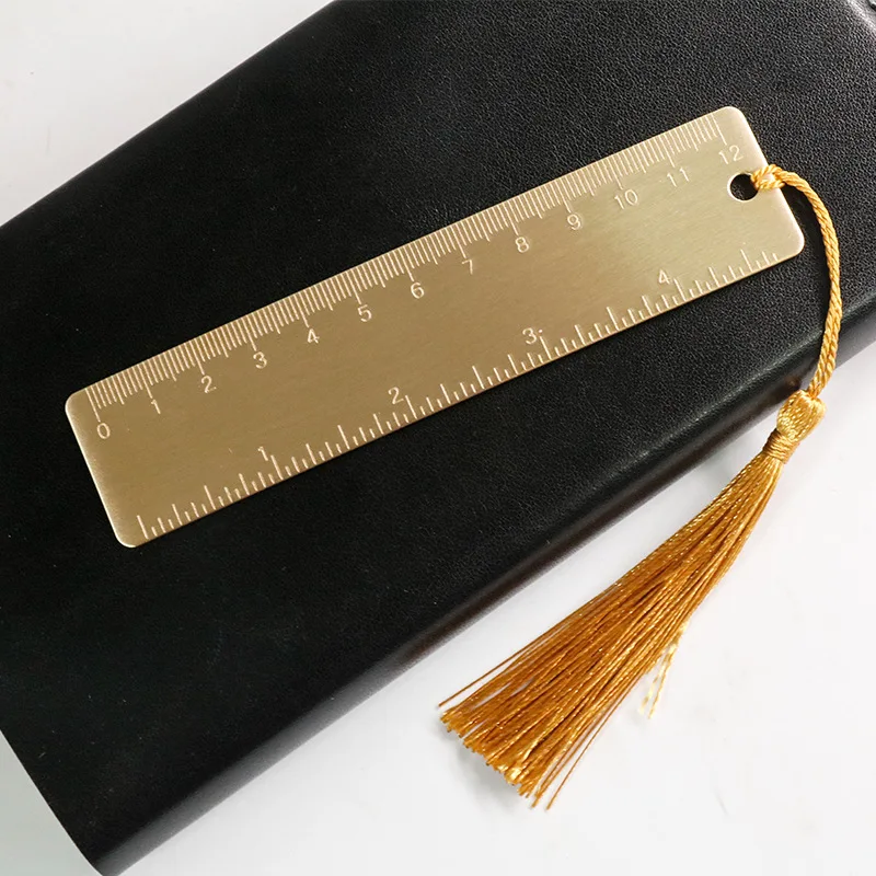 

Brass Handmade Small Copper Ruler Pure Brass Products EDC Tool Scales Portable Retro Bookmarks Cute School Supplies Cute Ruler