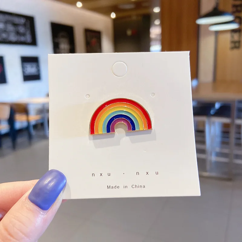 Модная Радужная эмалированная булавка Мультяшные милые фрукты еда микс броши