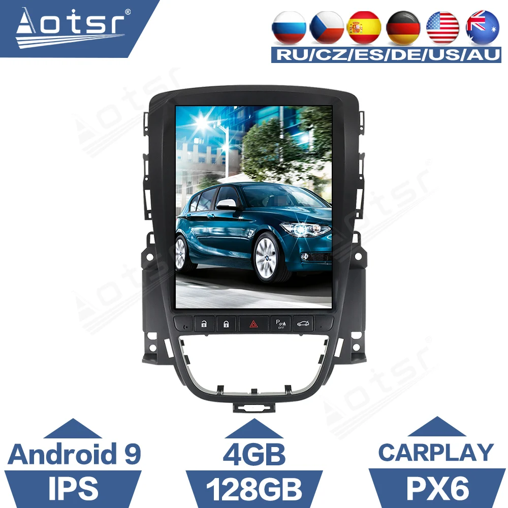 AOTSR Tesla экран Android 9 автомобильное радио для опель астра j 2010 2013 мультимедийный